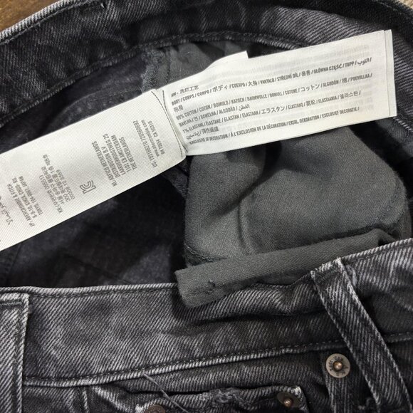 Abercrombie & Fitch 90s Straight High Rise Distressed Jeans Womens 26 2 R Black - Picture 9 of 16